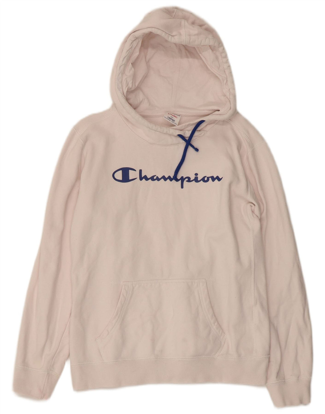 CHAMPION Girls Graphic Hoodie Jumper 11-12 Years Large White Cotton