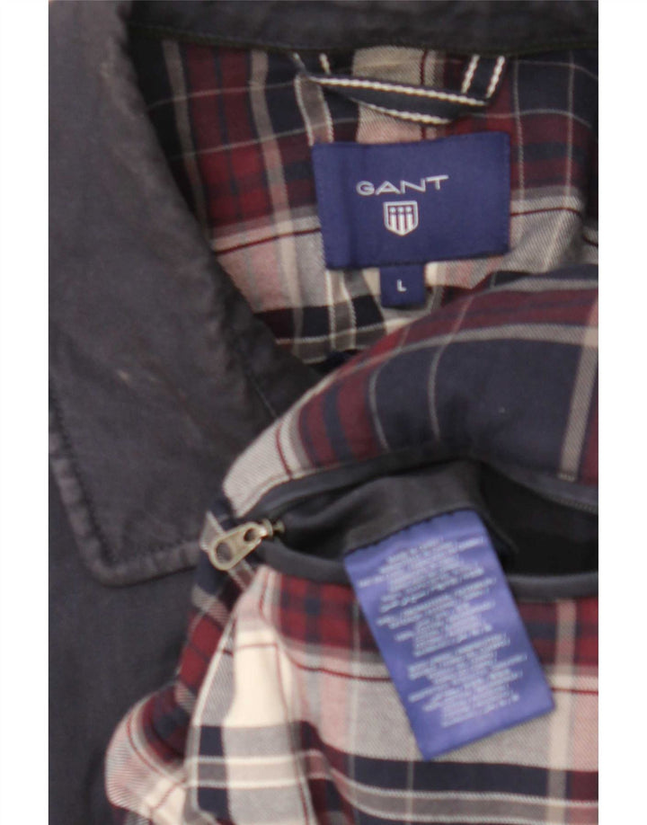 Gant Mens Bomber Jacket UK 40 Large Navy Blue Cotton