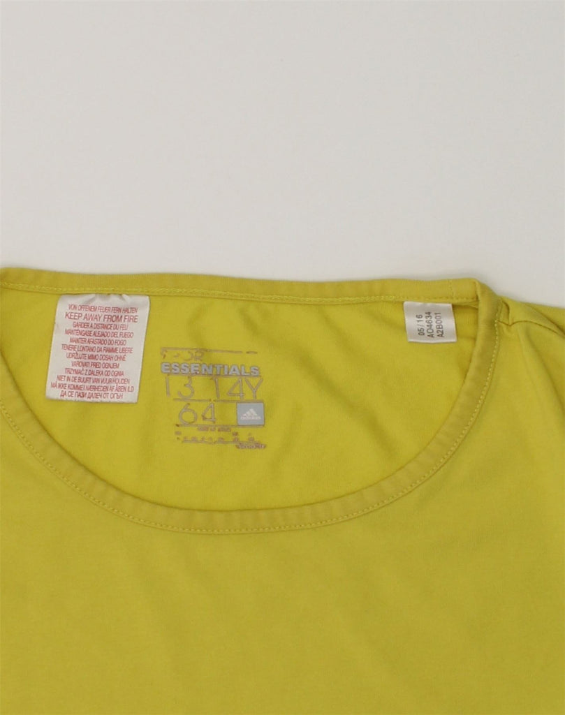 ADIDAS Girls Graphic T-Shirt Top 13-14 Years Yellow | Vintage Adidas | Thrift | Second-Hand Adidas | Used Clothing | Messina Hembry 