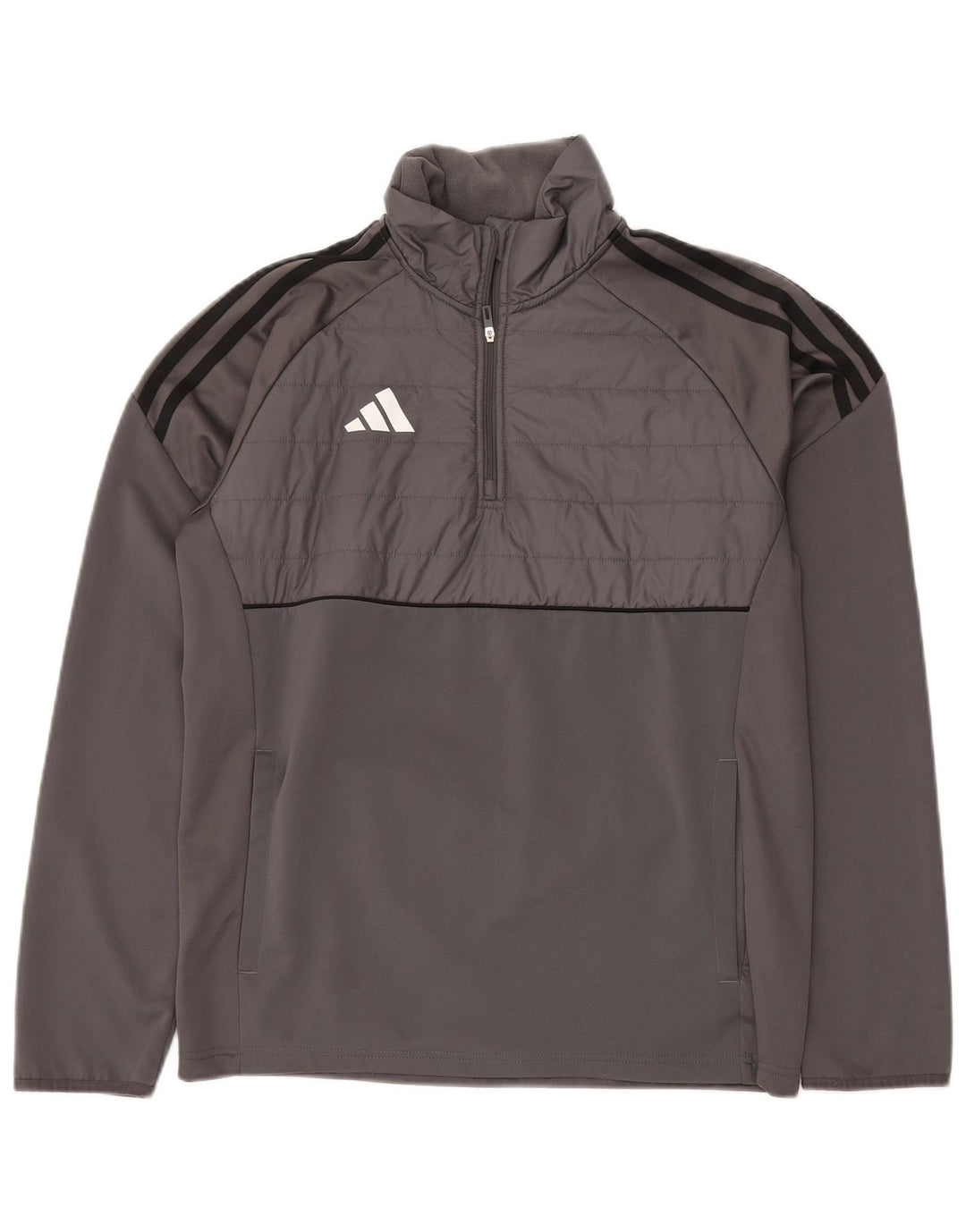 ADIDAS Mens Aeroready Zip Neck Sweatshirt Jumper Small Grey Polyester