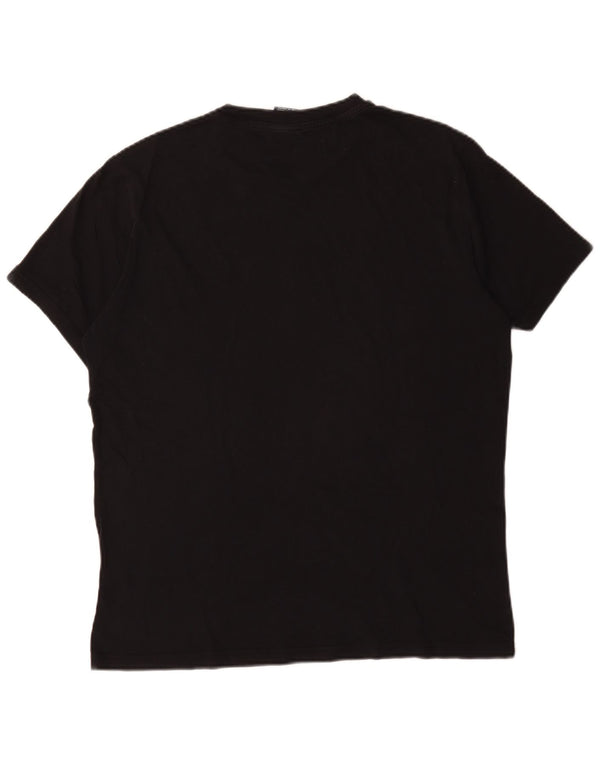 Champion Mens T-Shirt Top Large Black Cotton