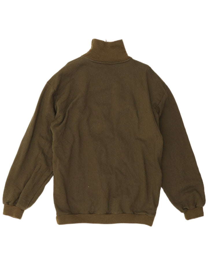 Ciao Mens Zip Neck Sweatshirt Jumper XL Green Cotton