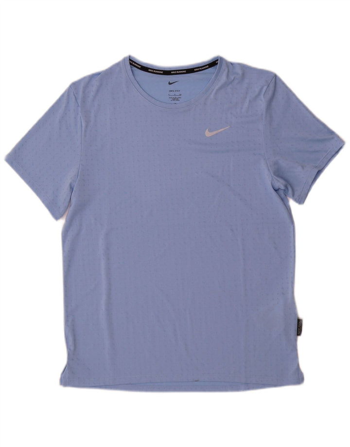 Nike Mens Dri Fit T-Shirt Top Small Blue Spotted Polyester
