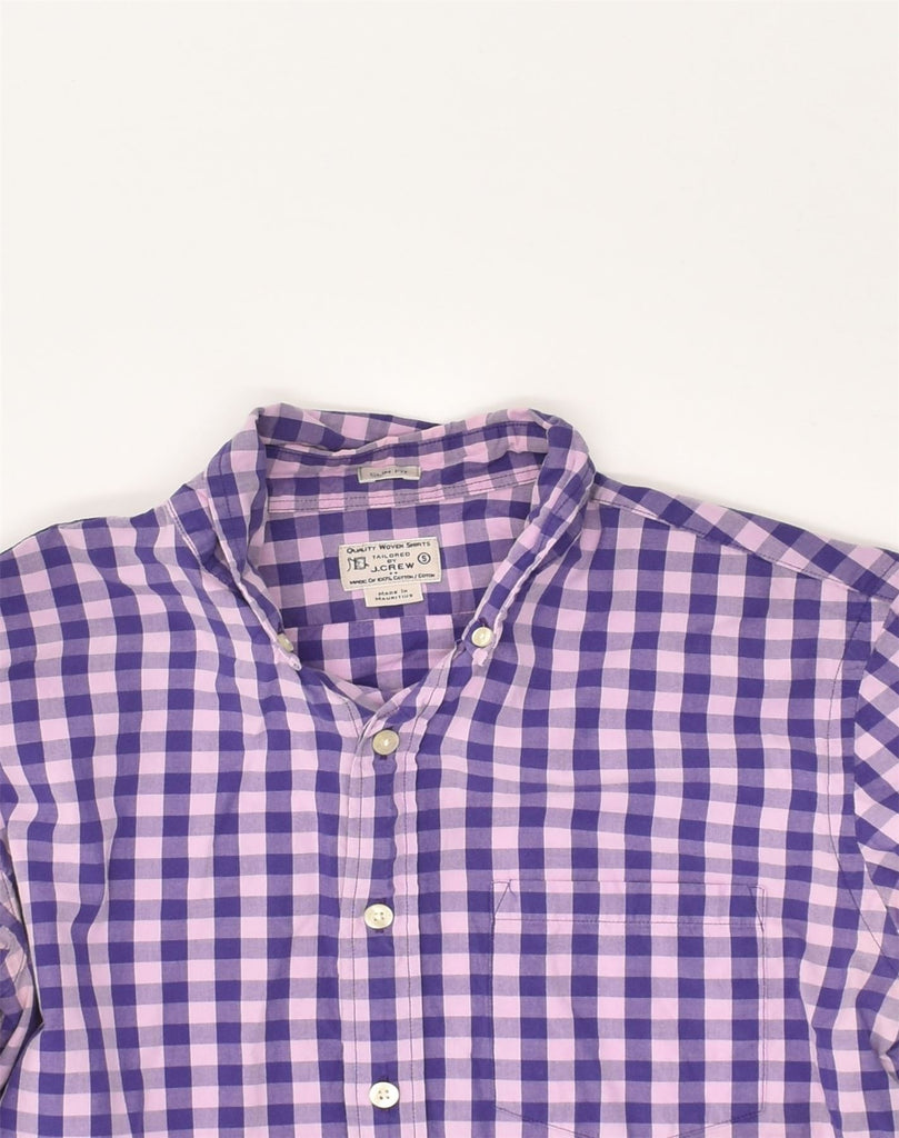 J. CREW Mens Slim Fit Shirt Small Purple Gingham Cotton | Vintage J. Crew | Thrift | Second-Hand J. Crew | Used Clothing | Messina Hembry 