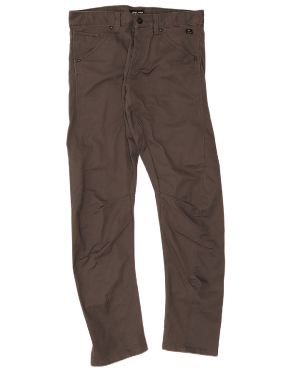 Jack & Jones Mens Banana Casual Trousers W32 L34 Grey Polyester