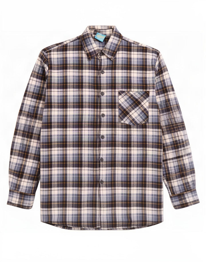 Perth Mens Long Flannel Shirt XL Blue Check Cotton