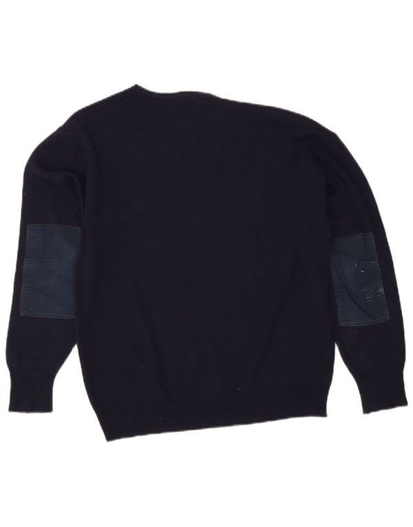 FILA Mens Boat Neck Jumper Sweater Small Navy Blue
