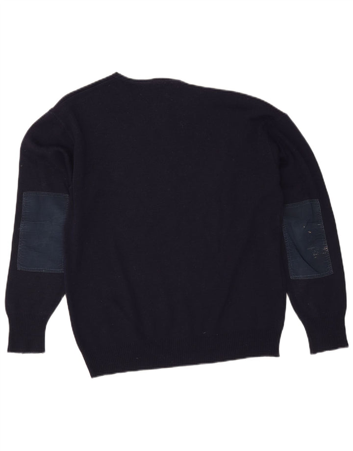 FILA Mens Boat Neck Jumper Sweater Small Navy Blue