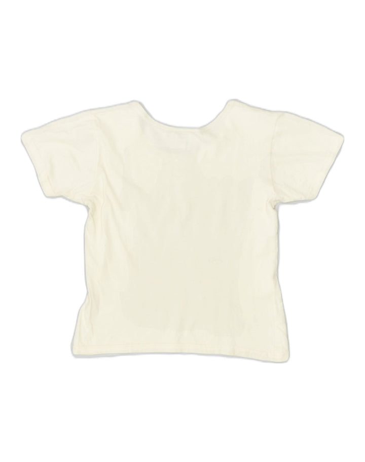 CALVIN KLEIN Womens Graphic T-Shirt Top UK 12 Medium Off White | Vintage | Thrift | Second-Hand | Used Clothing | Messina Hembry 