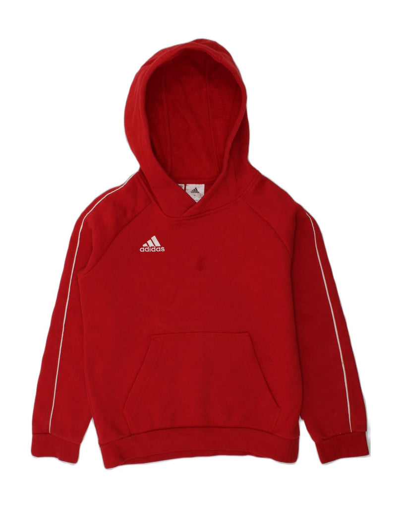 ADIDAS Boys Hoodie Jumper 9-10 Years Red Cotton | Vintage Adidas | Thrift | Second-Hand Adidas | Used Clothing | Messina Hembry 