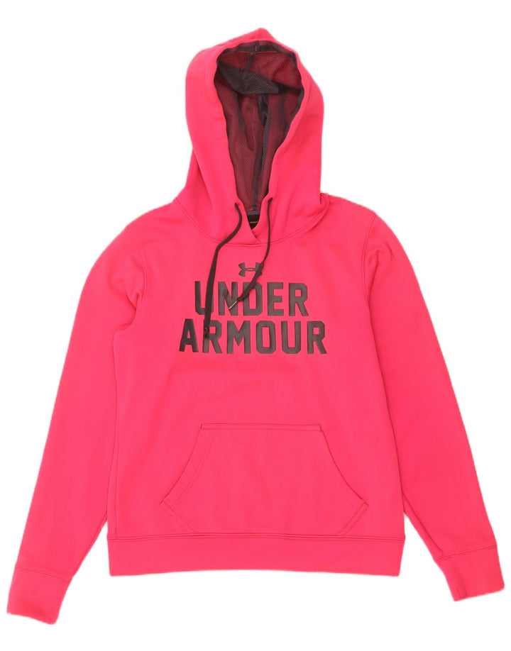 Under Armour Womens Graphic Hoodie Jumper UK 10 Small Pink Polyester
