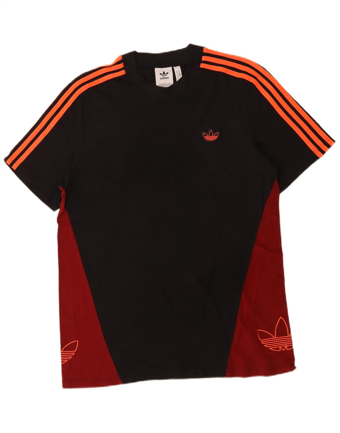 Adidas Mens Graphic T-Shirt Top Medium Black Colourblock Cotton