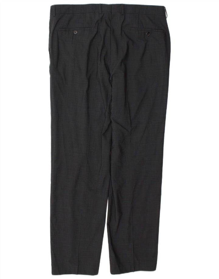 Hugo Boss Mens Straight Suit Trousers W38 L34 Grey