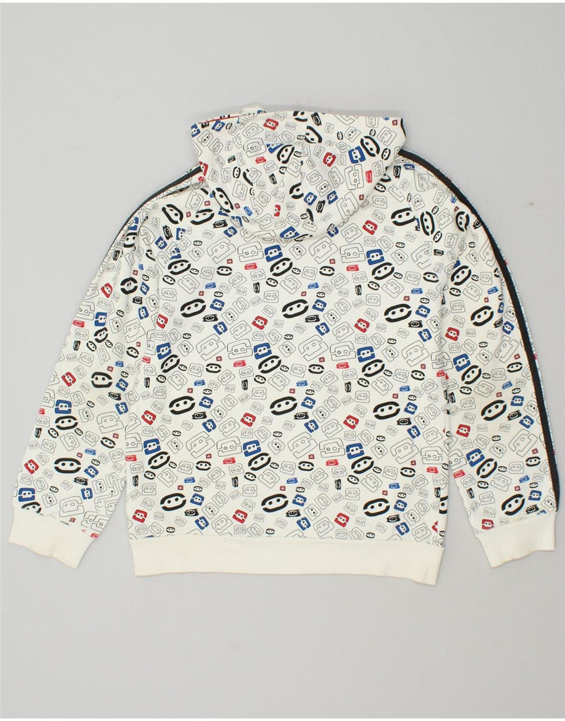 ADIDAS Boys Abstract Pattern Hoodie Jumper 13-14 Years White Cotton | Vintage Adidas | Thrift | Second-Hand Adidas | Used Clothing | Messina Hembry 