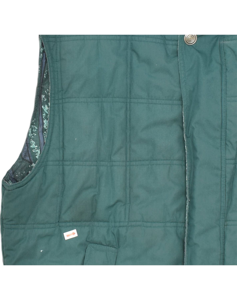 MARCEL CLAIR Mens Padded Gilet UK 40 Large Green Polyester | Vintage | Thrift | Second-Hand | Used Clothing | Messina Hembry 