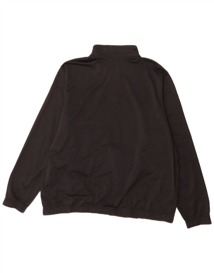 Nike Mens Zip Neck Sweatshirt Jumper 3XL Black Polyester