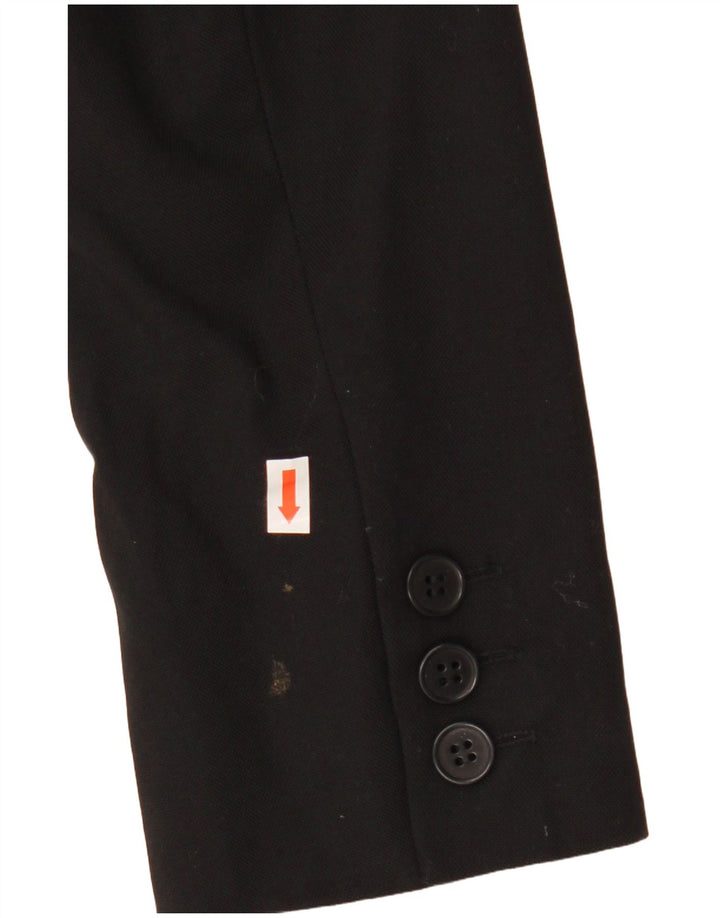 REISS Womens 1 Button Blazer Jacket UK 8 Small  Black Wool
