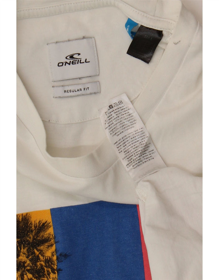 O'Neill Mens Regular Fit Graphic T-Shirt Top Large White Cotton