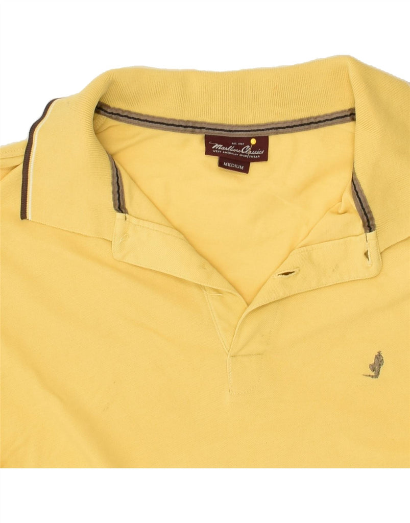 MARLBORO CLASSICS Mens Polo Shirt Medium Yellow Cotton | Vintage Marlboro Classics | Thrift | Second-Hand Marlboro Classics | Used Clothing | Messina Hembry 