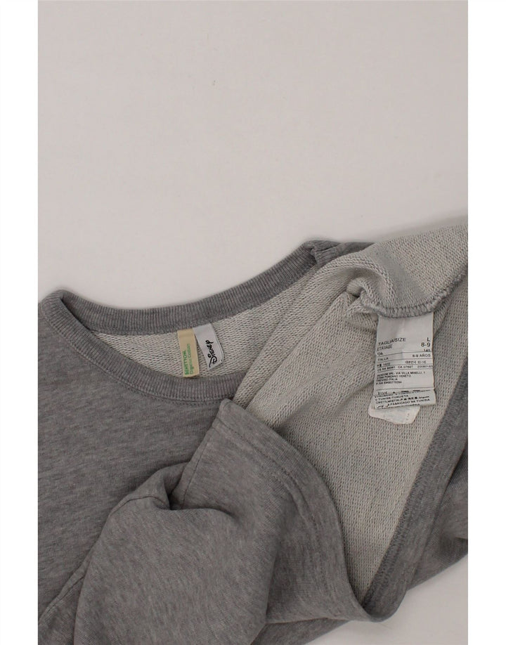 BENETTON Girls Mickey Mouse Sweatshirt Jumper 8-9 Years Large  Grey Vintage Benetton and Second-Hand Benetton from Messina Hembry 