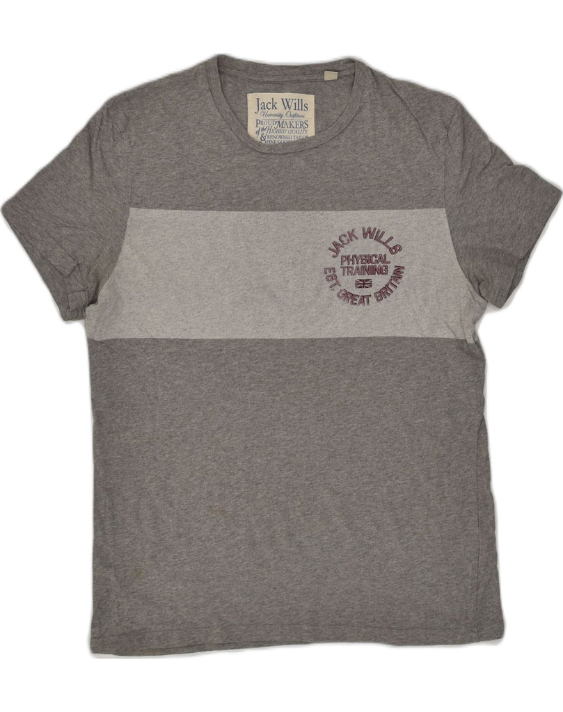 JACK WILLS Mens University Outfitters Graphic T-Shirt Top Small Grey | Vintage Jack Wills | Thrift | Second-Hand Jack Wills | Used Clothing | Messina Hembry 