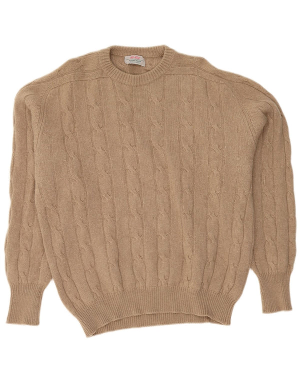 PETER SCOTT Mens Crew Neck Jumper Sweater 2XL Beige