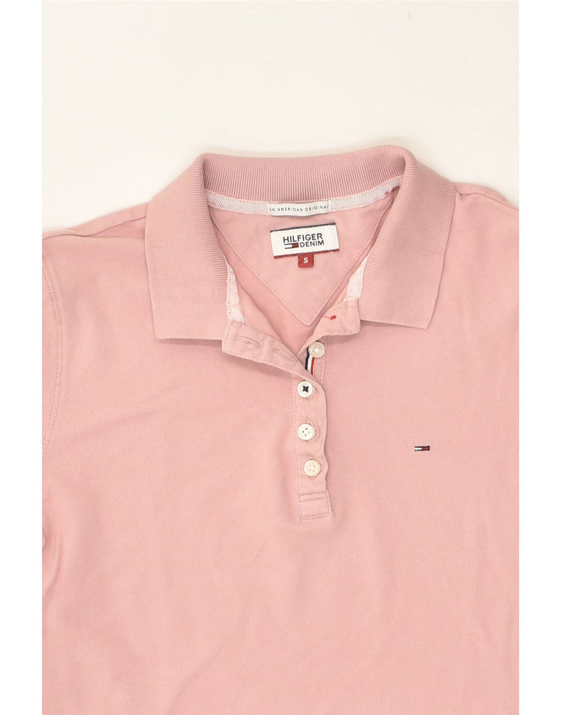 TOMMY HILFIGER Womens Polo Shirt UK 10 Small Pink Cotton | Vintage Tommy Hilfiger | Thrift | Second-Hand Tommy Hilfiger | Used Clothing | Messina Hembry 