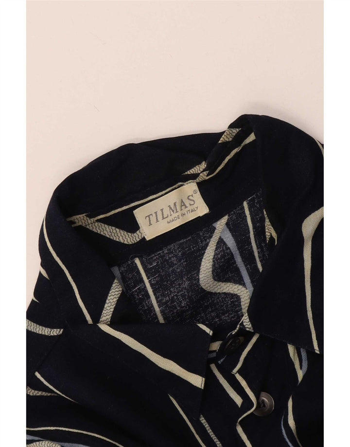 Tilmas Mens Short Sleeve Shirt Large Navy Blue Striped