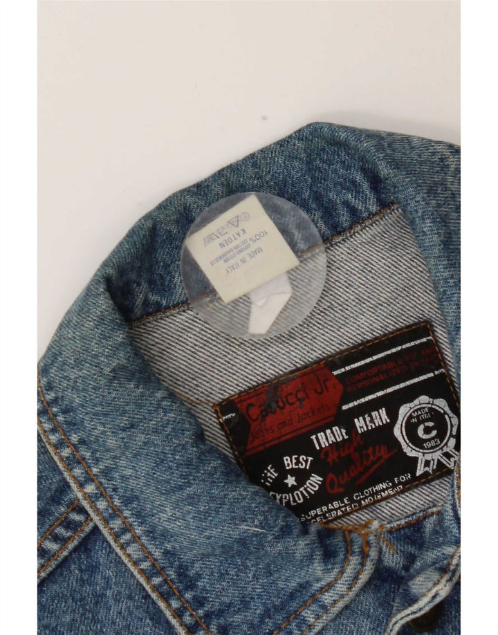 Casucci Womens Crop Oversized Denim Gilet IT 34 2XS Blue Cotton