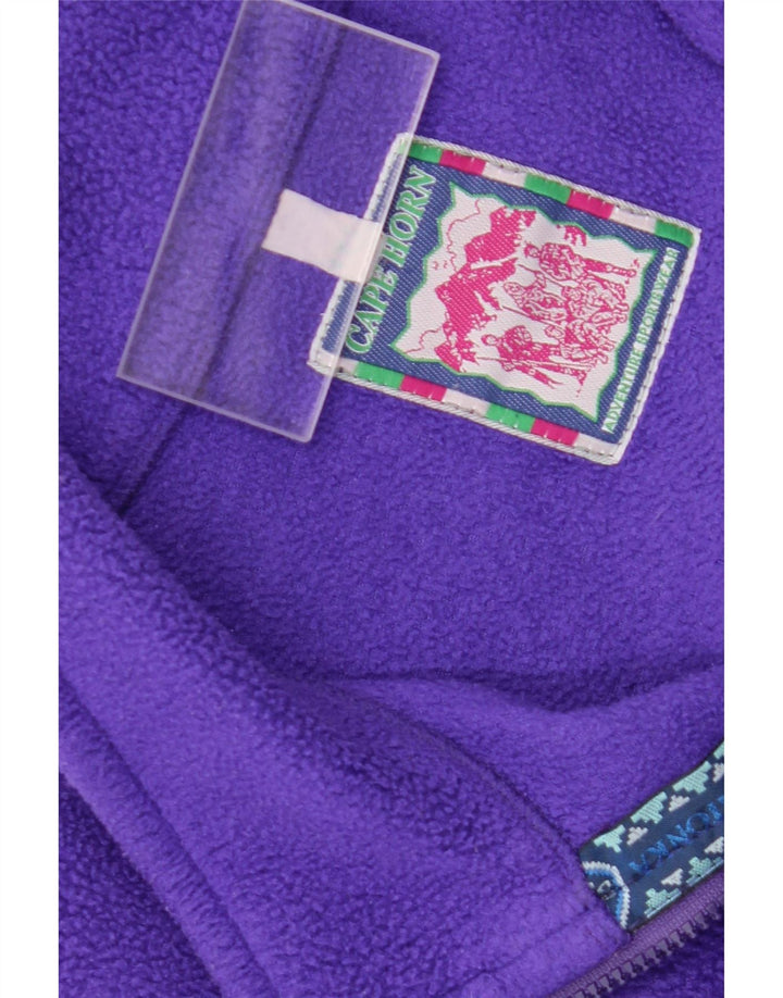 Cape Horn Mens Zip Neck Fleece Jumper Medium Purple Geometric