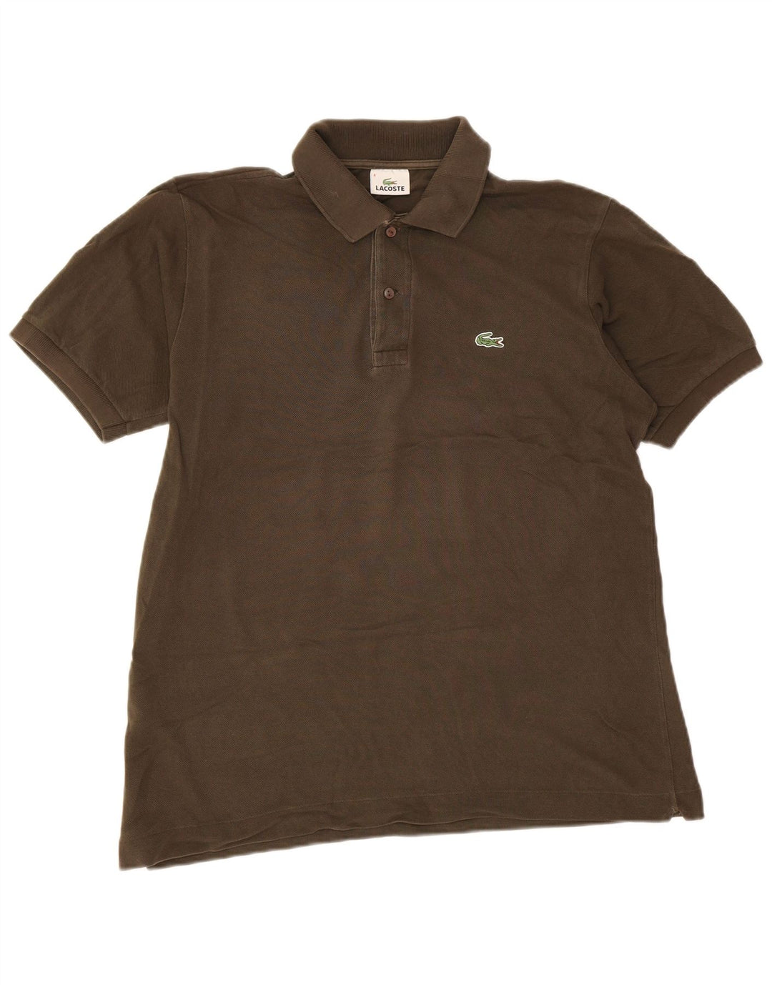 Lacoste Mens Polo Shirt Size 4 Medium Khaki Cotton