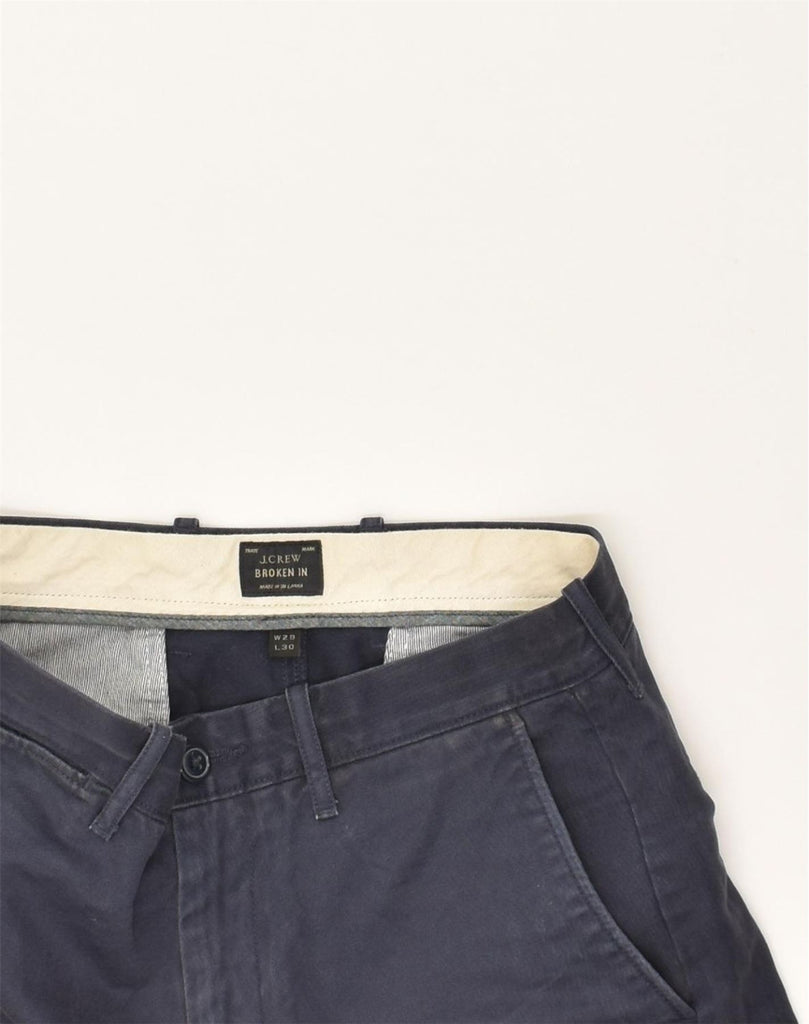 J. CREW Mens Broken In Slim Fit Chino Trousers W29 L30 Navy Blue Cotton | Vintage J. Crew | Thrift | Second-Hand J. Crew | Used Clothing | Messina Hembry 