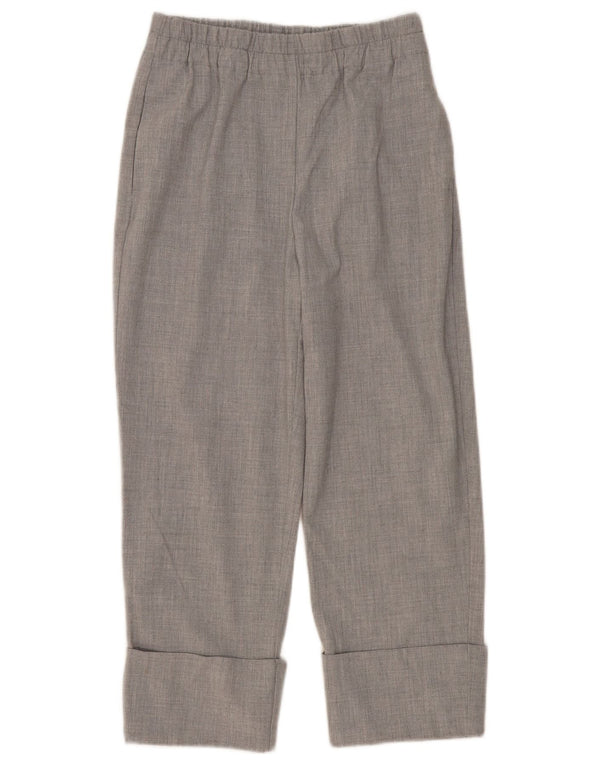 Zara Womens Straight Cropped Trousers Small W26 L24 Grey