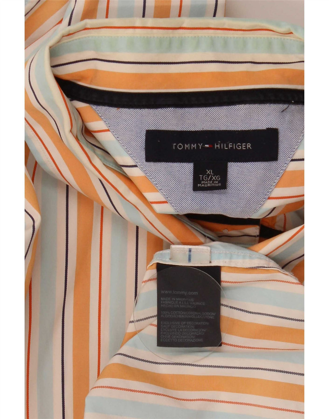 Tommy Hilfiger Mens Shirt XL Multicoloured Striped Cotton
