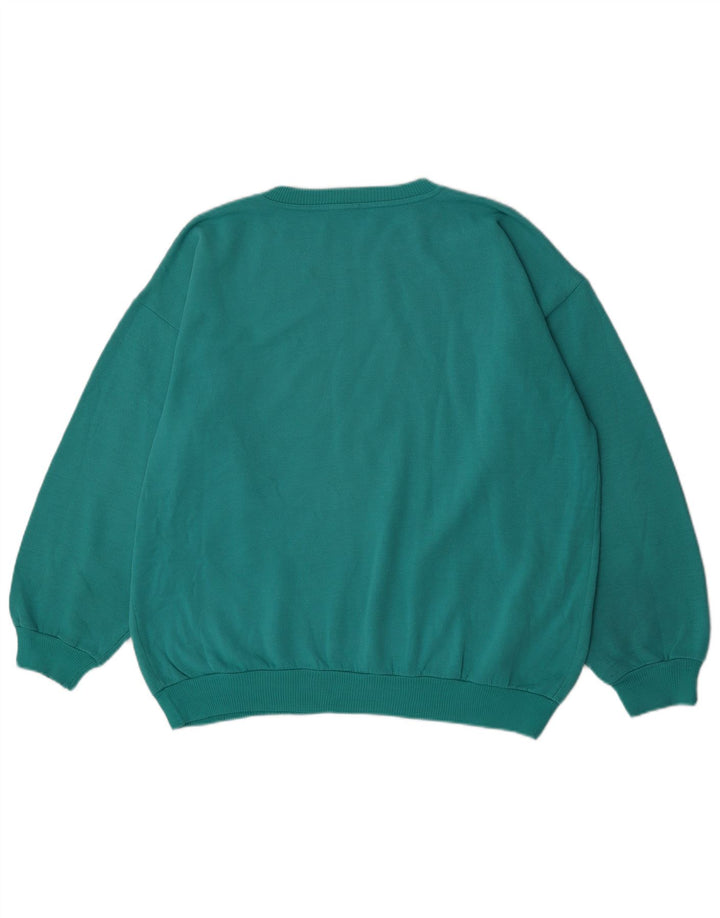 Vintage Mens Sweatshirt Jumper Large Turquoise