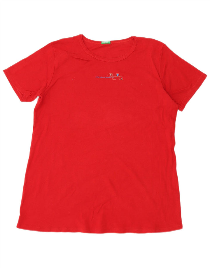 BENETTON Womens T-Shirt Top UK 14 Medium Red