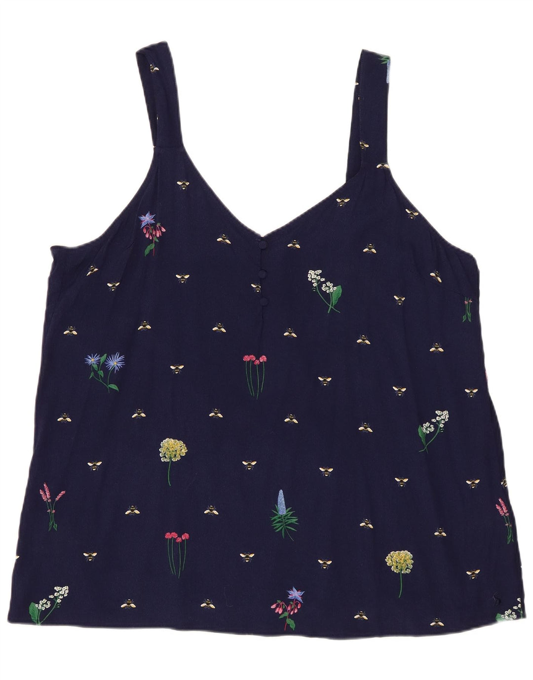 Joules Womens Abstract Pattern Cami Top UK 20 2XL Navy Blue Viscose