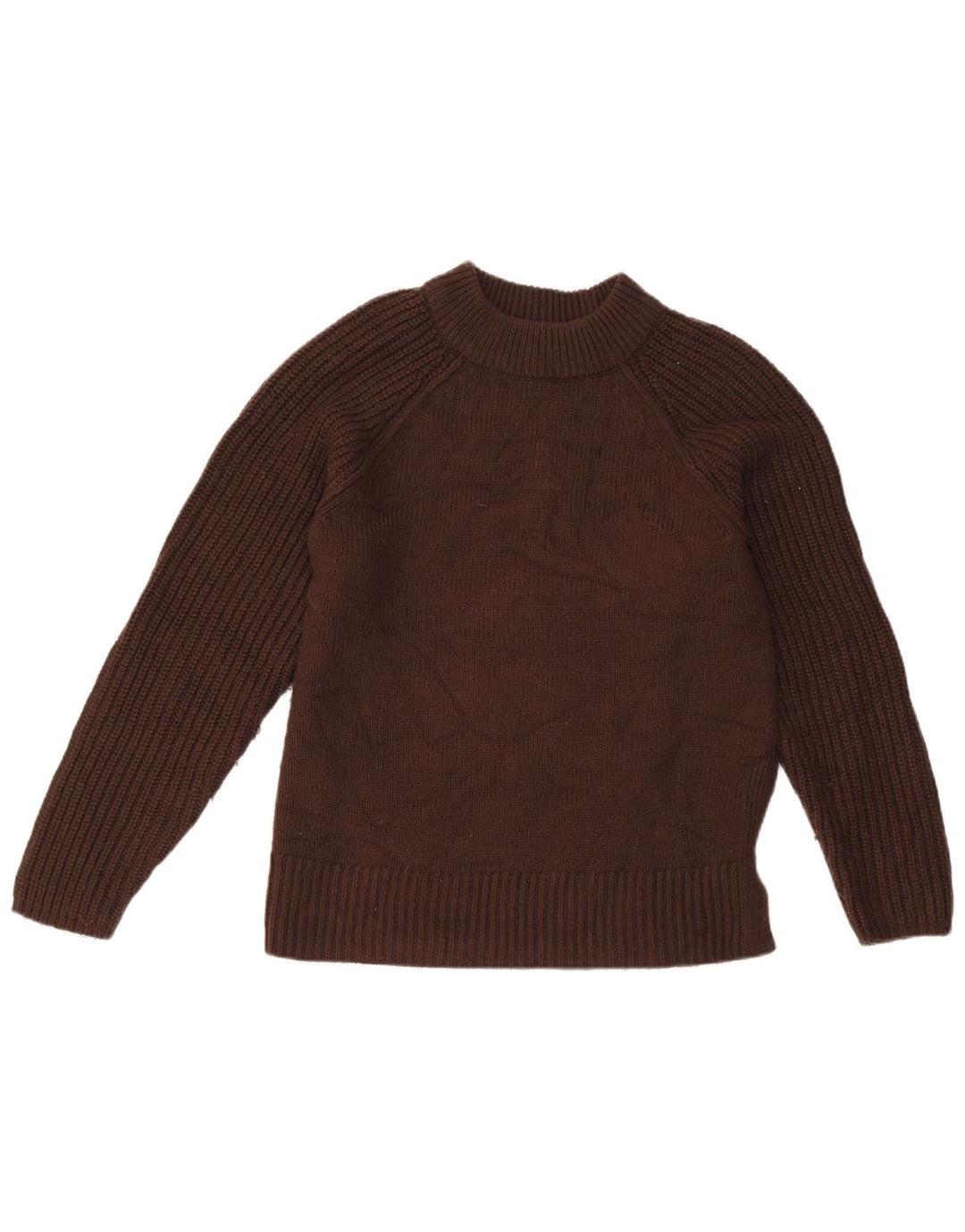 Marks & Spencer Womens Turtle Neck Jumper Sweater UK 10 Small Brown Acrylic