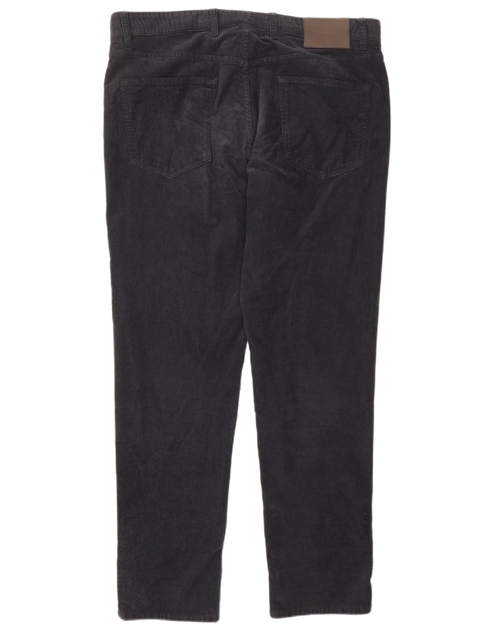 MASSIMO DUTTI Mens Straight Corduroy Trousers EU 44 Large W36 L30 Black