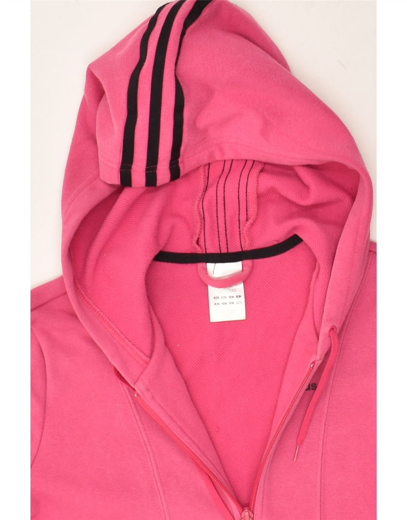 ADIDAS Womens Zip Hoodie Sweater UK 8 Small Pink Cotton | Vintage Adidas | Thrift | Second-Hand Adidas | Used Clothing | Messina Hembry 