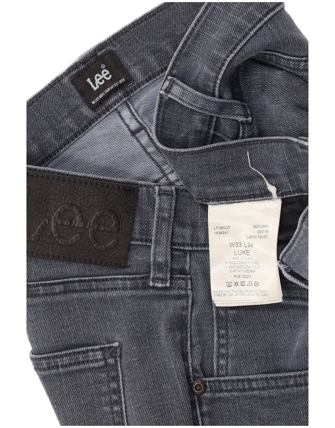 Lee Mens Luke Skinny Jeans W33 L34 Grey Cotton