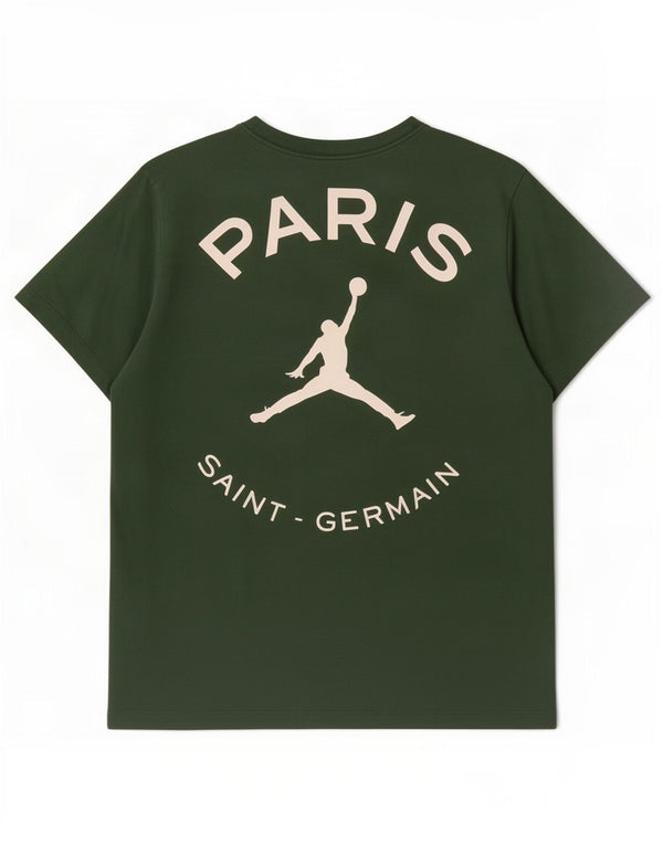 Jordan Mens Paris Saint- Germain Graphic T-Shirt Top XL Green Cotton