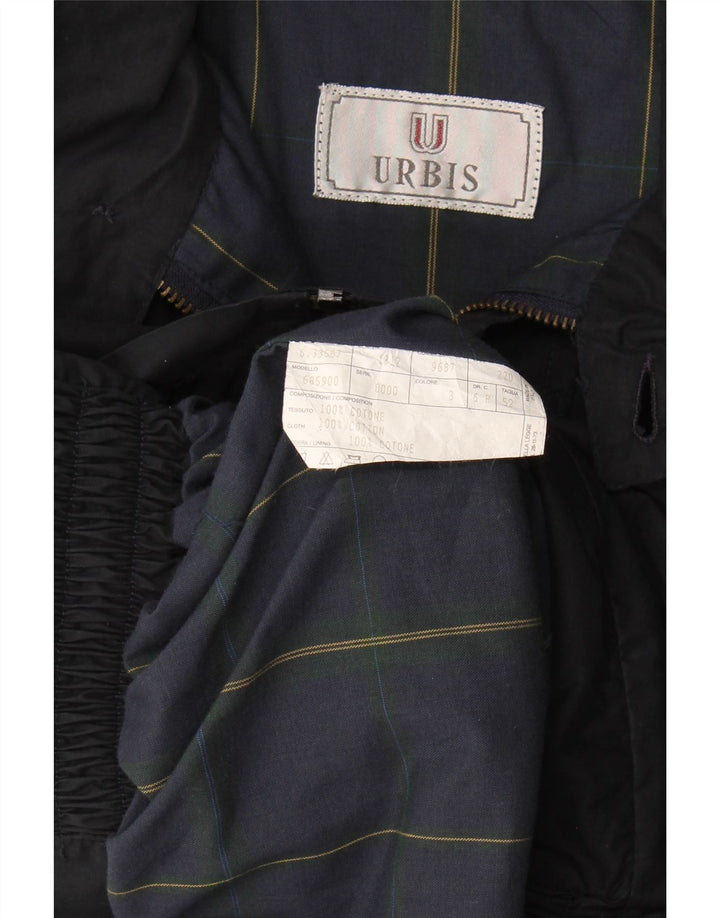 Urbis Mens Bomber Jacket IT 52 XL Navy Blue Cotton