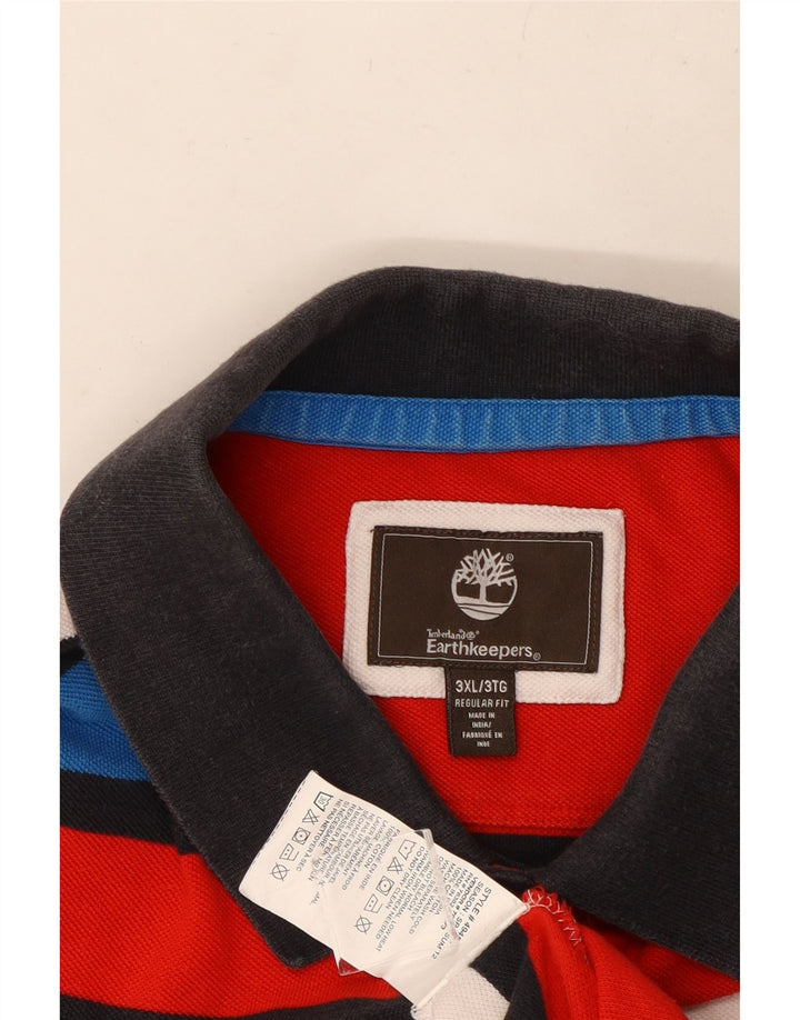 TIMBERLAND Mens Regular Fit Rugby Polo Shirt 3XL Multicoloured Striped