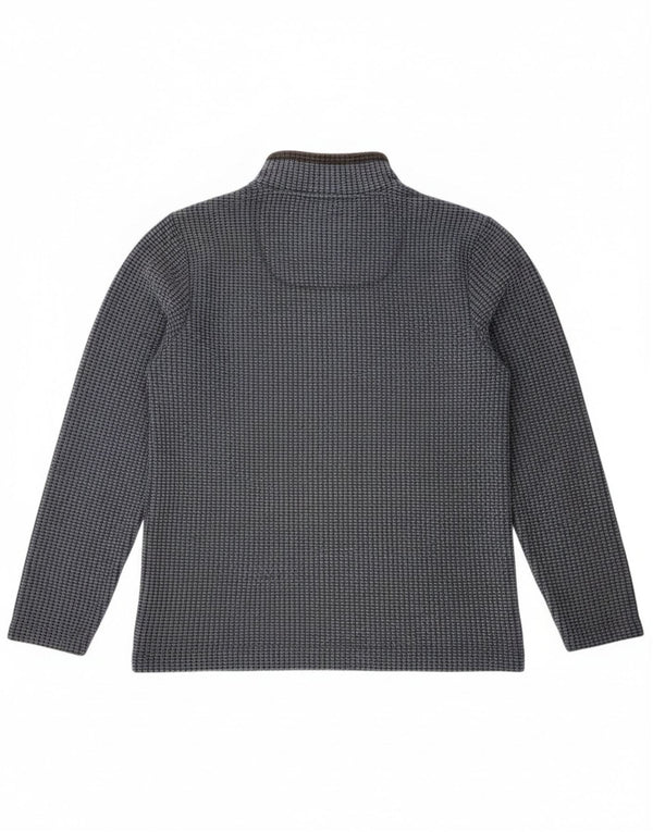 Weird Fish Mens Zip Neck Fleece Jumper Small Navy Blue Polyester