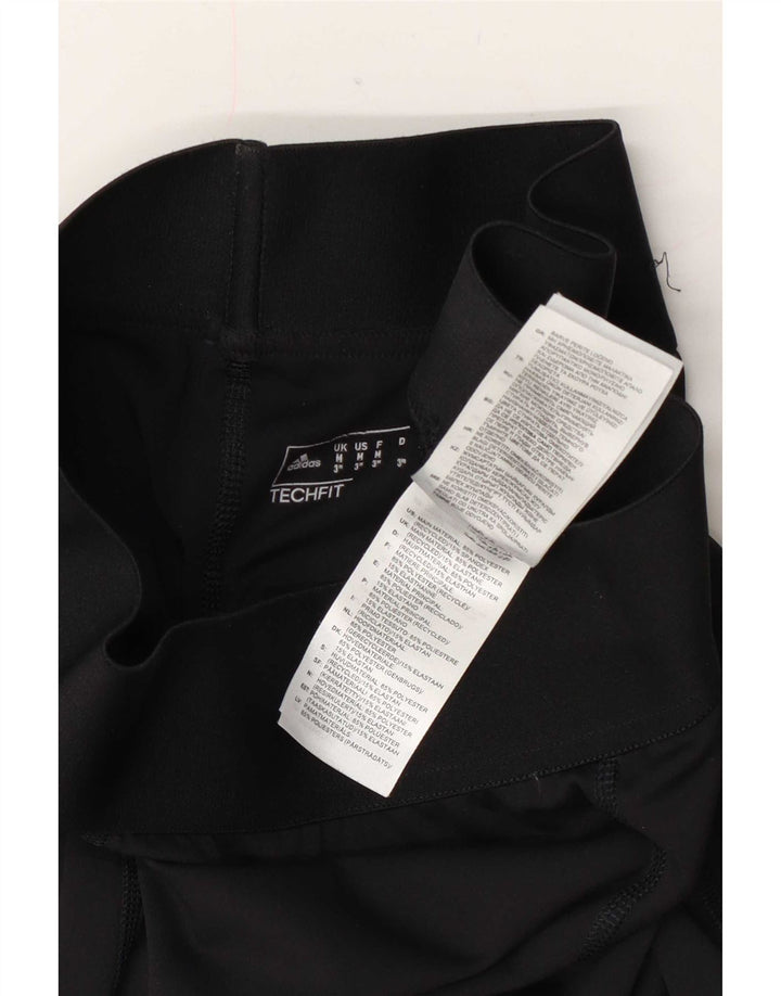 Adidas Womens Graphic Sport Shorts UK 12 Medium Black Polyester