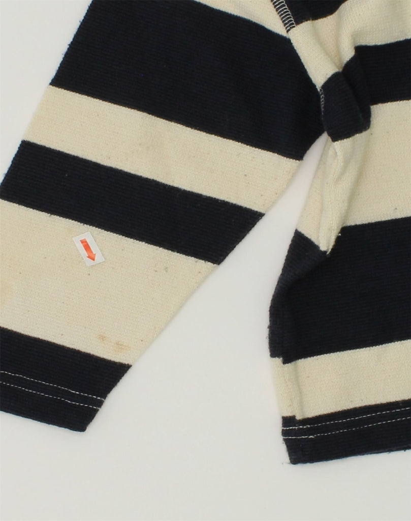 TRUSSARDI Boys Button Neck Jumper Sweater 2-3 Years Navy Blue Striped | Vintage Trussardi | Thrift | Second-Hand Trussardi | Used Clothing | Messina Hembry 