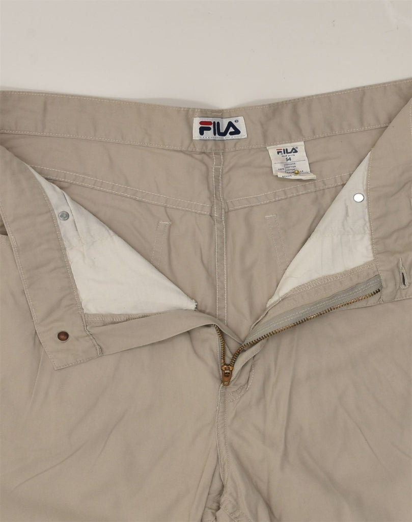 FILA Mens Straight Casual Trousers IT 54 2XL W36 L30  Beige Cotton | Vintage Fila | Thrift | Second-Hand Fila | Used Clothing | Messina Hembry 