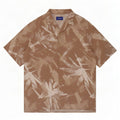 Jack & Jones Mens Abstract Pattern Short Sleeve Shirt Medium Beige Viscose