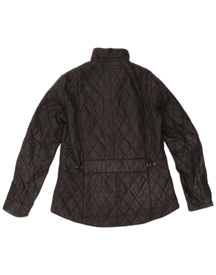 Barbour Womens Quilted Jacket UK 12 Medium Black Polyamide